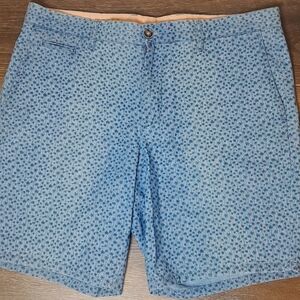 JOHNNIE-O Mens 33 Blue Palm Tree Shorts 100%‎ Cotton